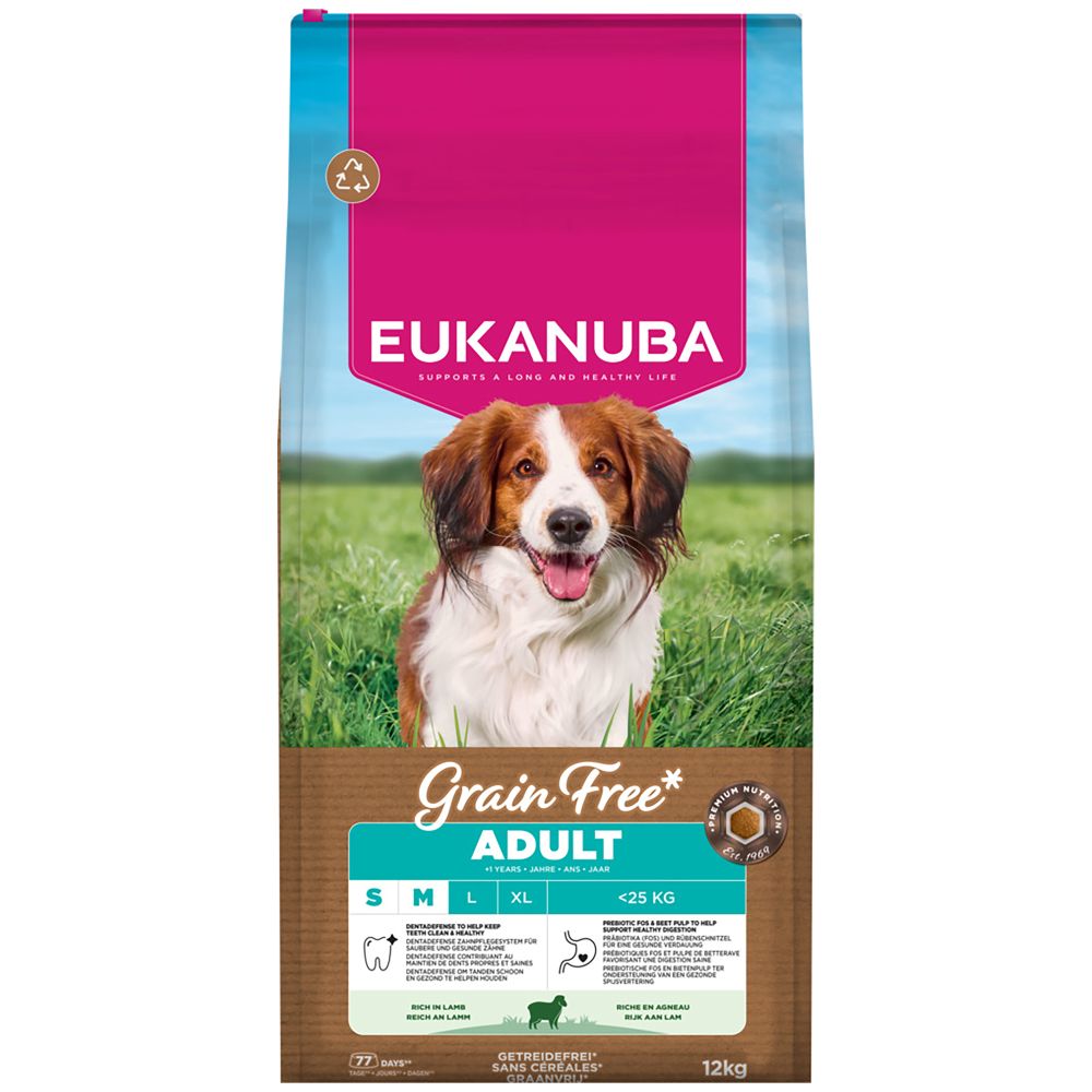 Eukanuba Eukanuba Grain Free Medium Lamb Adult Dry Dog Food pet food packaging